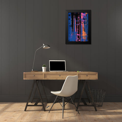 Time Machine (Blue) Black Modern Wood Framed Art Print by Treechild