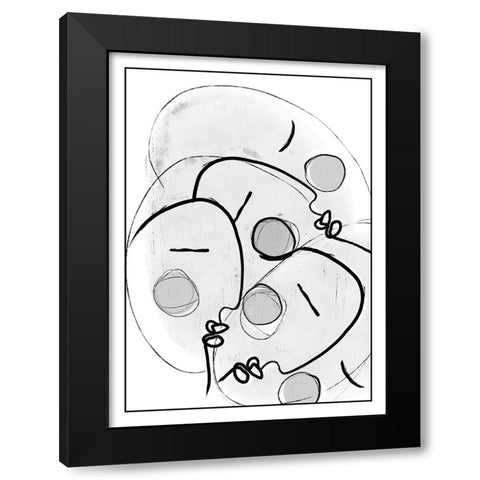 Together Black Modern Wood Framed Art Print by Treechild