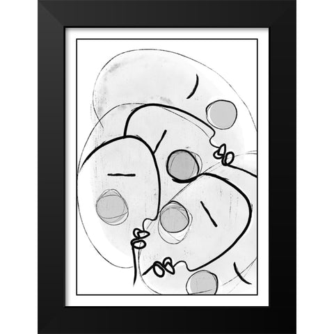 Together Black Modern Wood Framed Art Print by Treechild