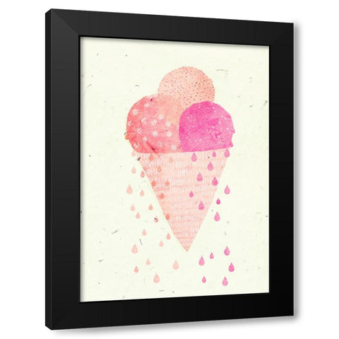 Yummy Ice Black Modern Wood Framed Art Print with Double Matting by Treechild