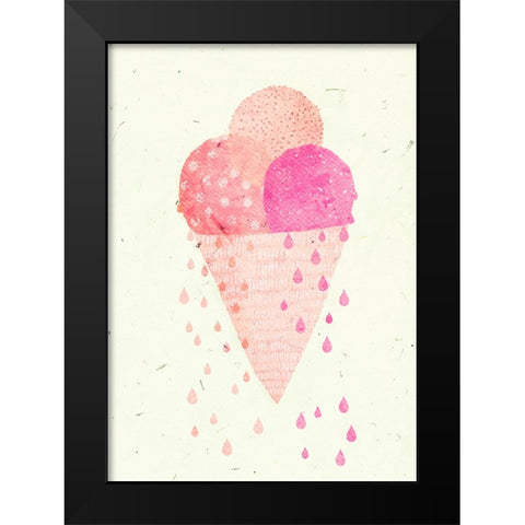 Yummy Ice Black Modern Wood Framed Art Print by Treechild