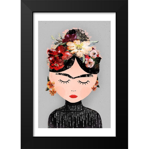 Frida (Special Edition) Black Modern Wood Framed Art Print by Treechild