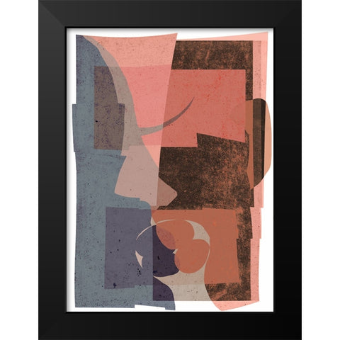 The Kiss Black Modern Wood Framed Art Print by Treechild