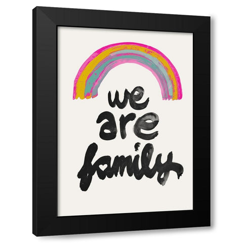 We Are Family Black Modern Wood Framed Art Print with Double Matting by Treechild