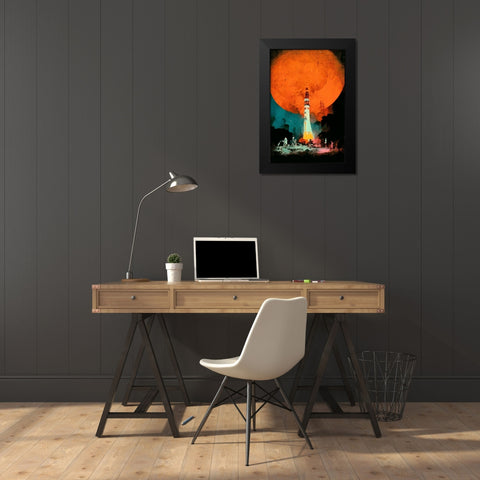 After Landing Black Modern Wood Framed Art Print by Treechild