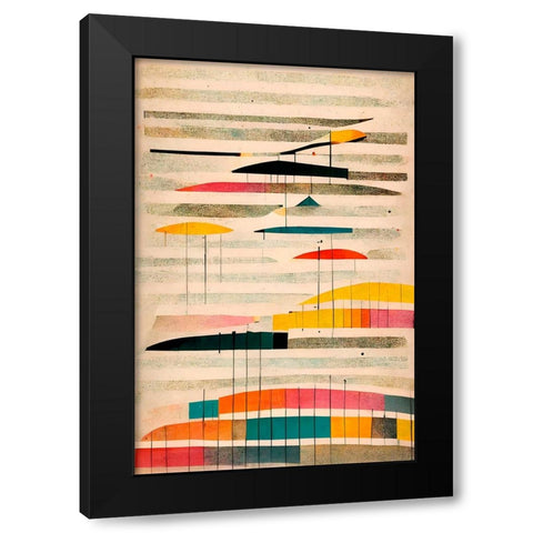 Hagn Black Modern Wood Framed Art Print with Double Matting by Treechild