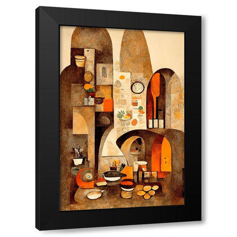 The Kitchen Black Modern Wood Framed Art Print by Treechild