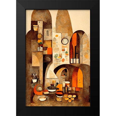 The Kitchen Black Modern Wood Framed Art Print by Treechild