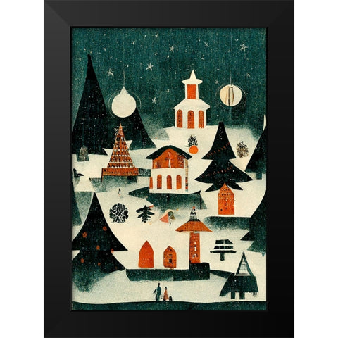 Before Christmas Black Modern Wood Framed Art Print by Treechild