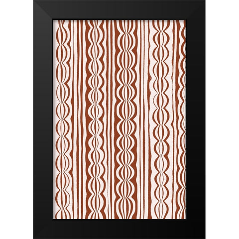 Curved Lines Black Modern Wood Framed Art Print by Treechild