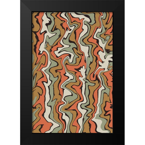 Stirred Colors Black Modern Wood Framed Art Print by Treechild