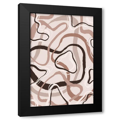 Simple Pastel Circles Black Modern Wood Framed Art Print by Treechild