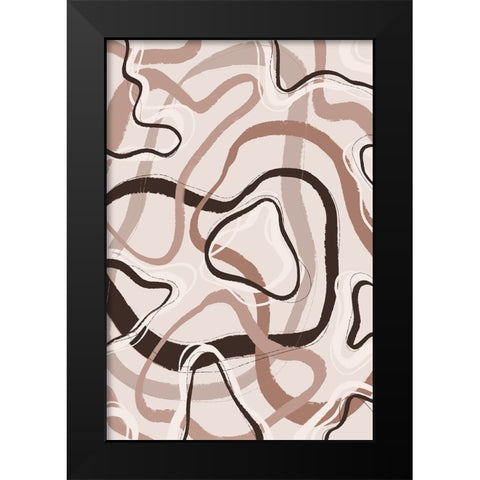 Simple Pastel Circles Black Modern Wood Framed Art Print by Treechild