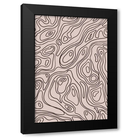 Iso Lines Pattern Black Modern Wood Framed Art Print by Treechild
