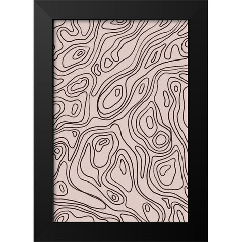 Iso Lines Pattern Black Modern Wood Framed Art Print by Treechild