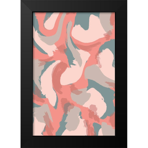 Pastel Strokes Pattern Black Modern Wood Framed Art Print by Treechild