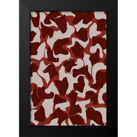 Liquid Beige Brown Strokes Black Modern Wood Framed Art Print by Treechild