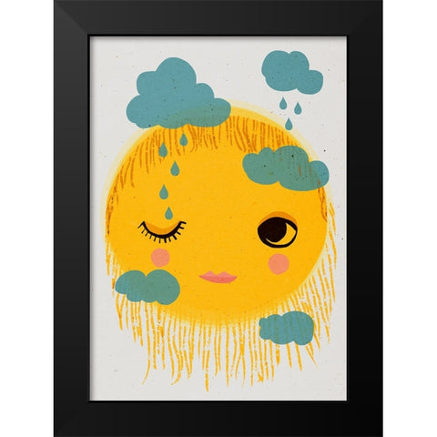 Sun And Rain Black Modern Wood Framed Art Print by Treechild