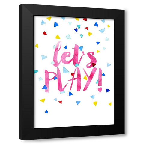 Lets Play! Black Modern Wood Framed Art Print with Double Matting by Treechild