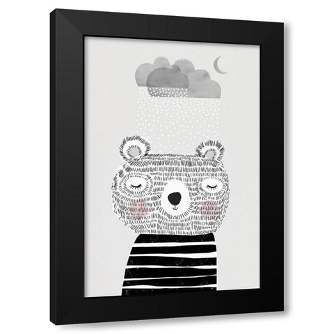 I Love Snow Black Modern Wood Framed Art Print by Treechild