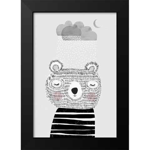 I Love Snow Black Modern Wood Framed Art Print by Treechild