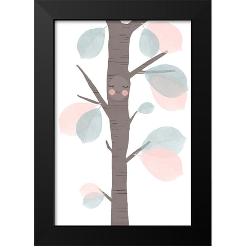 Little Tree Black Modern Wood Framed Art Print by Treechild