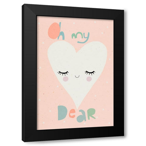Oh My Dear Black Modern Wood Framed Art Print with Double Matting by Treechild