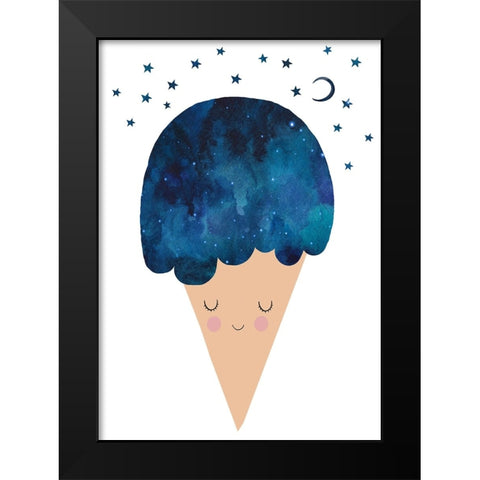 Sleep Well Black Modern Wood Framed Art Print by Treechild