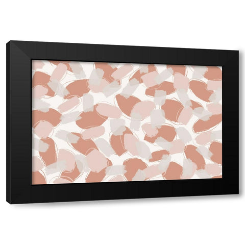 Soft Pastel Strokes Square Black Modern Wood Framed Art Print with Double Matting by Treechild