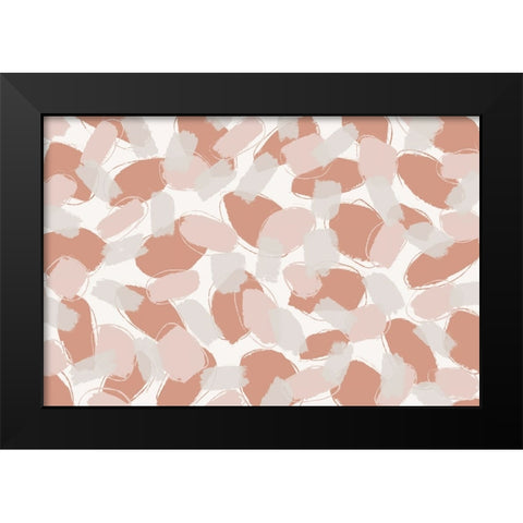 Soft Pastel Strokes Square Black Modern Wood Framed Art Print by Treechild