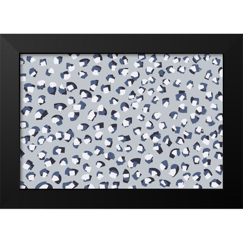 Moving Strokes Square Black Modern Wood Framed Art Print by Treechild