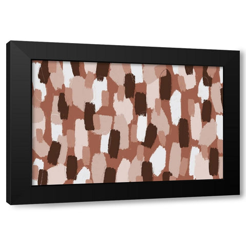 Pastel Brush Strokes Pattern Square Black Modern Wood Framed Art Print with Double Matting by Treechild