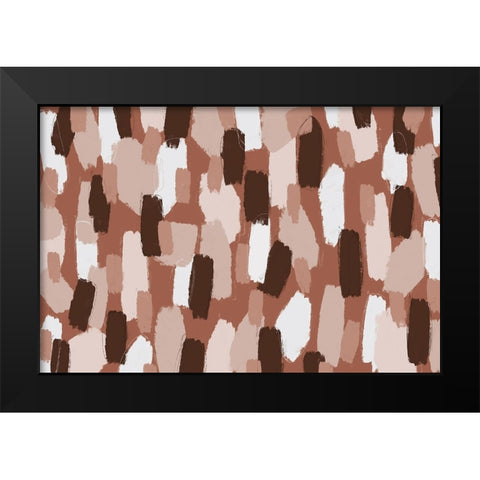 Pastel Brush Strokes Pattern Square Black Modern Wood Framed Art Print by Treechild