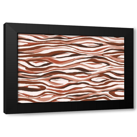 Abstract Pastel Tree Bark Pattern Black Modern Wood Framed Art Print by Treechild