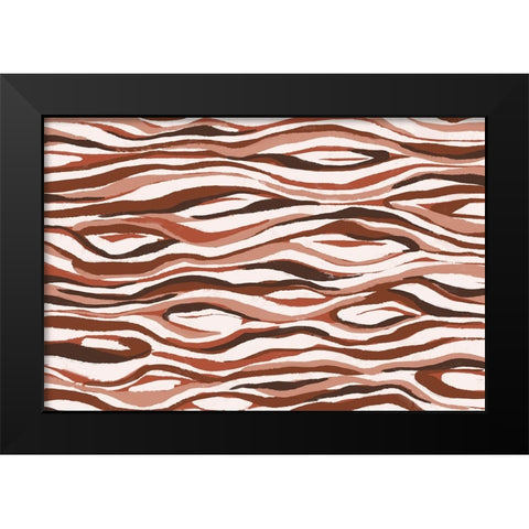 Abstract Pastel Tree Bark Pattern Black Modern Wood Framed Art Print by Treechild