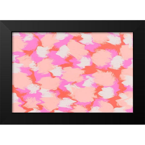 Colorful Thick Stokes PAttern Black Modern Wood Framed Art Print by Treechild