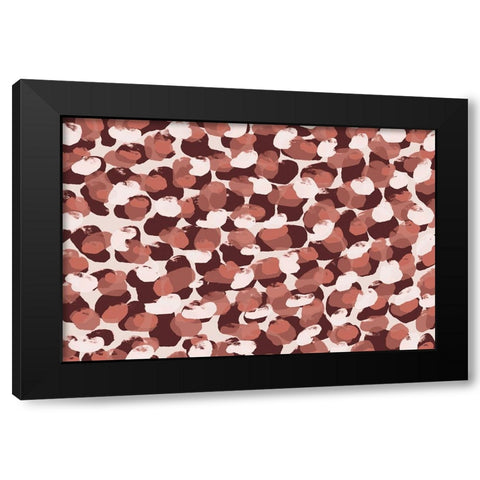 Pastel Brush Dots Pattern Black Modern Wood Framed Art Print with Double Matting by Treechild