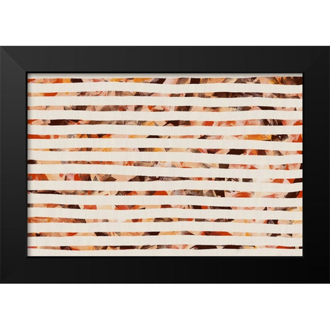 Stripes and Pattern Black Modern Wood Framed Art Print by Treechild