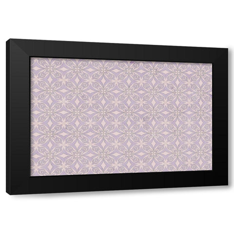 Purple Tiles Pattern Black Modern Wood Framed Art Print with Double Matting by Treechild