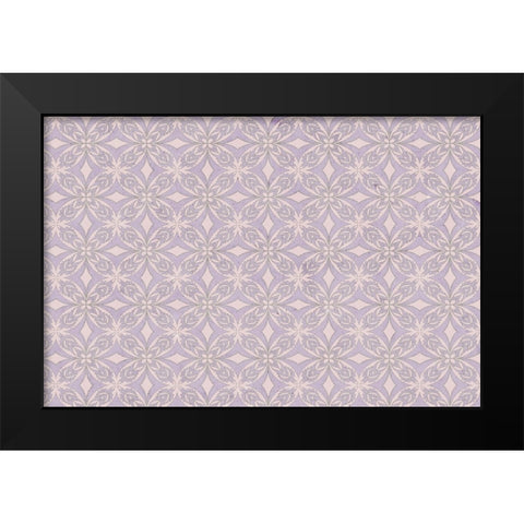 Purple Tiles Pattern Black Modern Wood Framed Art Print by Treechild