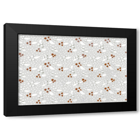 Berries in Winter Square Black Modern Wood Framed Art Print with Double Matting by Treechild