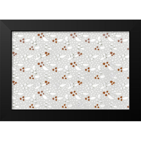 Berries in Winter Square Black Modern Wood Framed Art Print by Treechild