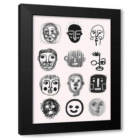 Twelve Black Modern Wood Framed Art Print by Treechild