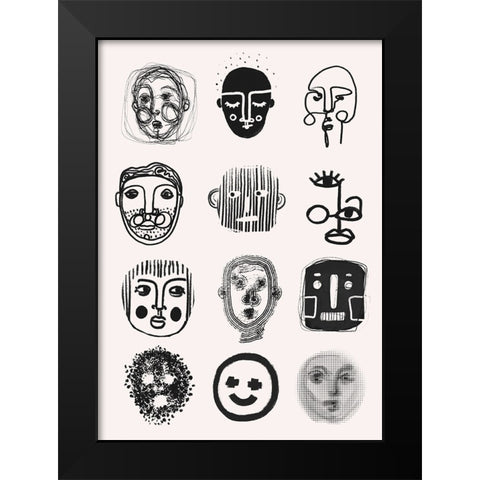 Twelve Black Modern Wood Framed Art Print by Treechild