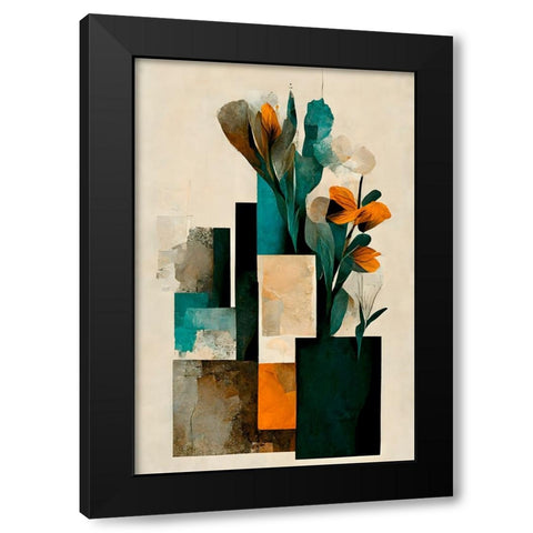 Abstract Arrangement Black Modern Wood Framed Art Print by Treechild