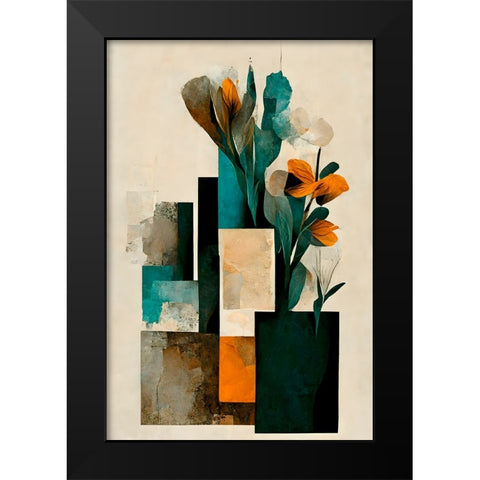 Abstract Arrangement Black Modern Wood Framed Art Print by Treechild