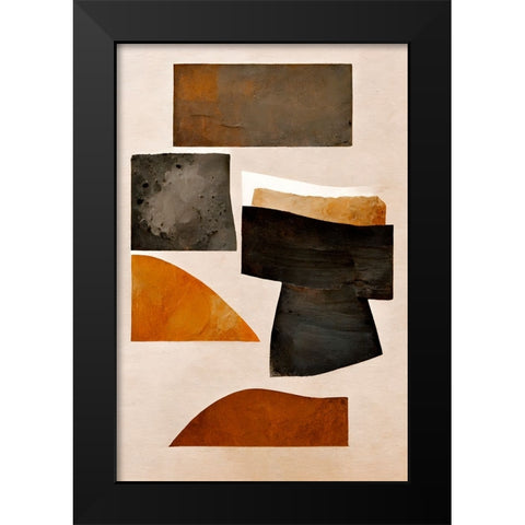 Rusty Shapes Black Modern Wood Framed Art Print by Treechild