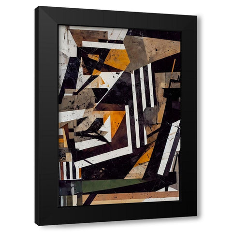 Collage No 1 Black Modern Wood Framed Art Print with Double Matting by Treechild
