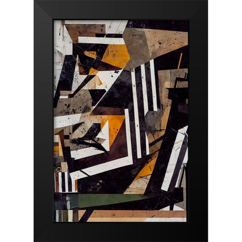Collage No 1 Black Modern Wood Framed Art Print by Treechild