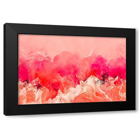 Pink Wave Black Modern Wood Framed Art Print by Treechild
